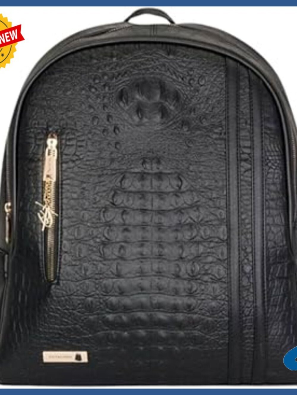 Large Vegan Leather Backpack Water-Resistant Travel Work Daily Use
